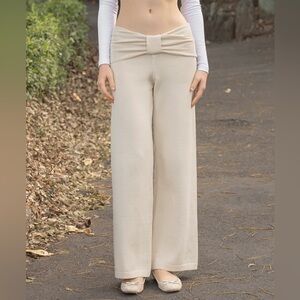 My Mum Made It Sweet Bow Pant Sand Size S-M